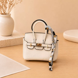 Luxury <b>Mini</b> PU Leather Bag Keychain Openable Portable Storage <b>Pouch</b> Creative Small Coin Purse Bag Pendant Car Key Chains Pendant - Product Image 2