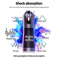 Deep Throat Saug- und Vibrations-Oralsex-Spielzeug mit Zungensimulation, Freihändiger Automatischer Masturbator für Männer