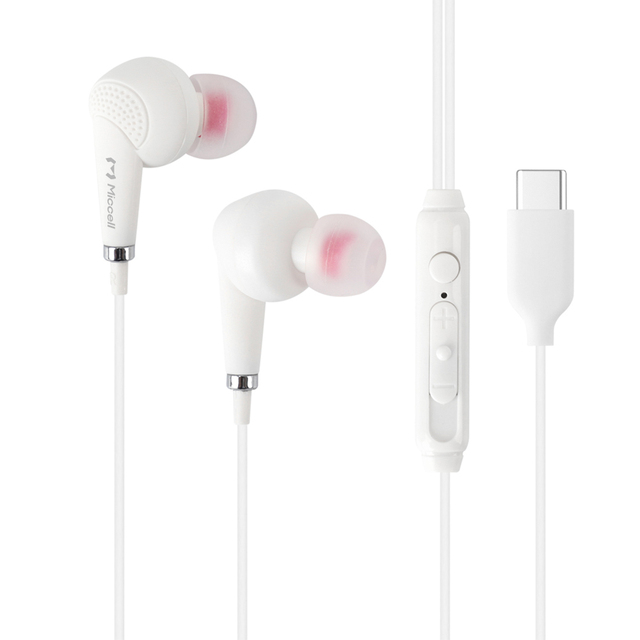 Miccell Comfortable In-Ear Wired Earphones with 3.5mm/Type-C Tangle-Free Cable for IPhone, Android Users