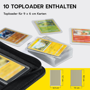 Carpeta Top Loader con 288 Fundas para Tarjetas INCLUIDAS, Carpeta Top Loader de 9 Bolsillos para Toploaders Rígidos de 3" x 4" - Product Image 4