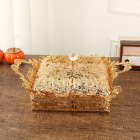 Luxe gouden metalen holle keramische fruit schaal, keukenaccessoire, op maat gemaakte opbergbak voor binnenhuisdecoratie, fabriekslevering
