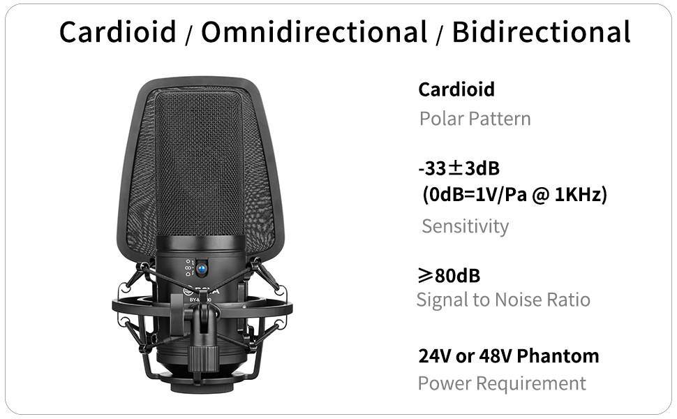 BOYA BY-M1000 コンデンサーマイク BY-M1000 Pro | Large Diaphragm Condenser Microphone | BOYA