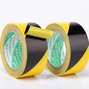 סרט נייר דבק הניתן להתאמה אישית רצפת pvc שחור צהוב חזק פסים שחור צהוב יחיד נייר דבק אקרילי סרט נייר דבק - Product Image 4