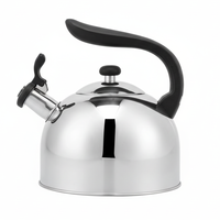 Bouilloire sifflante en acier inoxydable de 2,5 L avec poignée froide au toucher, pour tous les types de cuisinières, vente en gros d'usine