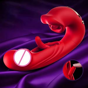 Vibratori per leccare la lingua 4 in 1 Dildo rosa <span class=keywords><strong>Sex</strong></span> Toy clitoride modalità Swing succhiatore Clit Clit stimolatore G Spot piacere strumenti - Product Image 2