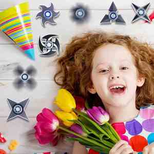 Spinner de doigt Ninja Shuriken, jouet rotatif de type arme, spinner en acrylique - Product Image 5