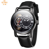 Montres mécaniques EYKI de haute qualité, résistantes à l'eau, bracelet en cuir, ensemble montre et bracelet avec boîte