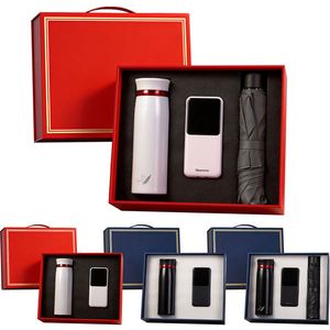 3 in 1 Stainless Steel Vacuum Flask Neck <b>Massager</b> Power Bank with Phone Stand <b>Personalized</b> Luxury Business Corporate Gift Set - Product Image 2