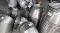 Raccord de conduit spiralé industriel pour systèmes CVC, coude à 90 degrés en acier galvanisé, anti-corrosion, économie d'énergie, à enfiler