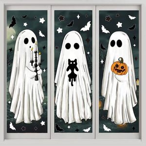 Pegatina de Papel de Fantasma de Talla Grande para Halloween, Etiqueta Decorativa para Ventanas de Hogar y Supermercado - Product Image 4