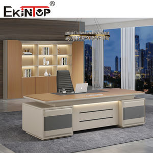 Ekintop Modular L hình dạng bảng CEO văn phòng đồ nội thất Máy tính để bàn máy tính bảng thiết kế văn phòng Bàn và ghế Bộ - Product Image 1
