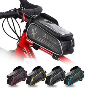 Sac de cadre avant pour vélo de route WEST BIKING, étanche, avec écran tactile sensible pour téléphone de 6 pouces, sac de tube supérieur pour vélo avec trou pour écouteurs - Product Image 1