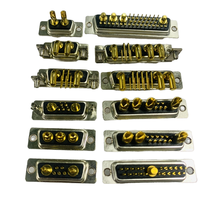 Venta caliente Hongsheng de alta corriente de 180 grados de salida recta D-SUB macho hembra chapado en oro DB Socket componentes electrónicos