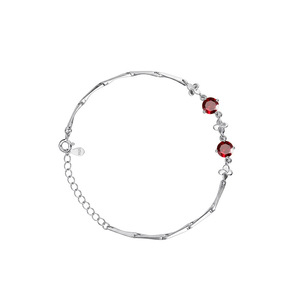 Pulsera de Trébol de Cuatro Hojas con Gemas de 4mm de Colores, Piedra Natural, Plata de Ley 925, Joyería para Mujer, Venta al Por Mayor - Product Image 1