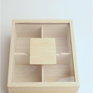 Solid Wood Storage <b>Box</b> Rectangular With Lid Compartment Snack <b>Box</b> For Living Room Coffee Table - Product Image 4