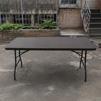 Table d'appoint pliable en plastique rotin de haute qualité, 6 pieds, pour camping et extérieur