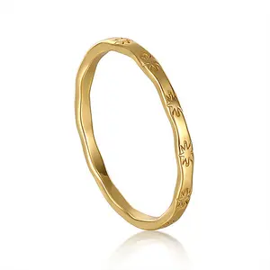 Đồ trang sức thời trang Nhẫn 925 sterling Silver Gold Plated Sun Ring đối với phụ nữ và cô gái Quà Tặng Nhẫn cưới
