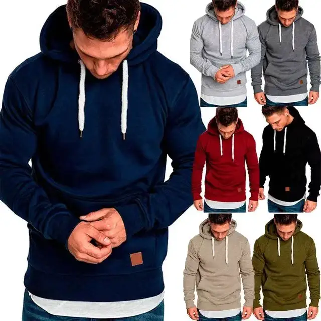 RTS Wholesale Hooded Sweatshirt Pullover Autumn Winter Hoodies Men Warm Casual Long Sleeve Hoody Streetwear Man Clothes