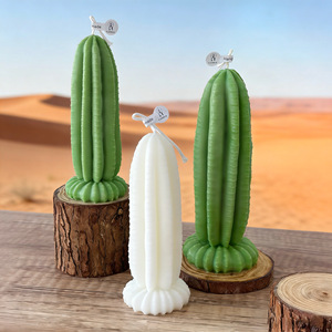 Bougie artistique en cire de soja parfumée <span class=keywords><strong>Cactus</strong></span>, faite à la main, écologique, non toxique, en forme de plante, pièce décorative pour la maison – Offre Spéciale - Product Image 4