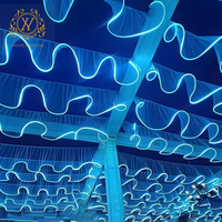 Rideau en voile de soie LED pour décoration de plafond, style moderne et luxueux pour mariage, fête, camping et ambiance de restaurant par Mank Wedding