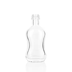 Botella de Vidrio Flint Redonda de 50 ml, Económica y Creativa, para Ginebra, Whisky, Brandy, Vodka y Otras Bebidas Alcohólicas, con Corcho - Product Image 4