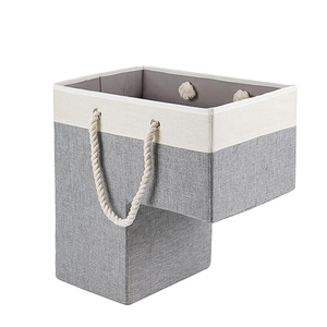 Fabric Storage Box <b>for</b> Carpeted <b>Stairs</b>, Foldable Unique Design <b>Stair</b> <b>Basket</b> with Lid <b>for</b> Stairway Organizer <b>for</b> Clothes - Product Image 1