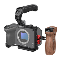 Kit de cage pour caméra Poyinco en alliage d'aluminium et bois anti-rayures avec poignée supérieure et poignée en bois pour FX3/FX30