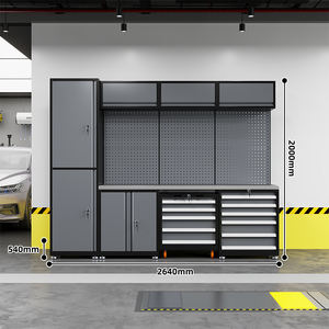 محطة عمل لإصلاح السيارات مع خزانة أدوات متنقلة وعربة أدوات بـ 7 أدراج وقفل بمفتاح لصيانة وتخزين المركبات - Product Image 3