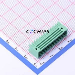 DB2EVC-2.5-12P-GN Plug-in Terminal Block Through hole,P=2.5mm Connector Board-to-Board / Socket - Closed 1x12P 2.5mm Green - Product Image 1