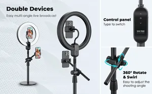 Großhandel Multifunktions Selfie Ring Lichtst änder 360 Grad drehbar Wireless Remote Live Streaming Lampen ständer