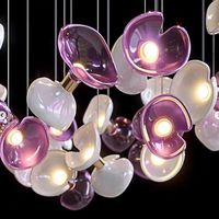 Lustres en verre faits sur mesure avec éclairage LED et commande par bouton pour la décoration du salon et de la salle à manger, villas et hôtels