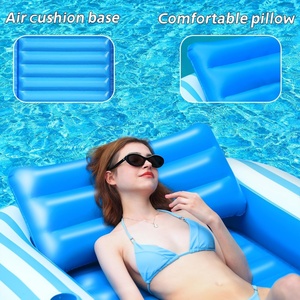 Summer Water Loungers with Pillows Large Removable <b>Inflatable</b> Bathtub Sun <b>Bath</b> Floating Tanning Pool - Product Image 4