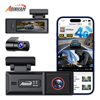 ADINKAM Caméra embarquée 4G Live avec double objectif avant 4K et arrière 1080P, enregistreur GPS, surveillance à distance, contrôle par application, stockage cloud, vision nocturne, DVR