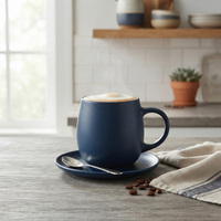 Moderne BPA-vrije, lekvrije, vaatwasmachinebestendige, matte 200ml steengoed keramische koffiemok met minimalistisch design, geschikt als cadeau.