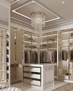 Armoire minimaliste moderne en bois massif Design populaire Porte en verre Grand espace Commode de rangement Style européen Bureau intégré - Product Image 1