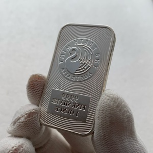 Barre de monnaie en alliage de zinc plaqué argent non magnétique d'une once, pour présentation - Product Image 2