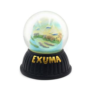Globo de Nieve Decorativo de Resina para Manualidades, Recuerdo de Exuma, Bahamas, con Diseño de Bahía Tropical - Product Image 3