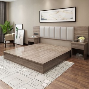 ชุดเตียงคู่ขนาดคิงไซส์เฟอร์นิเจอร์ไม้ MDF สำหรับวิลล่าอพาร์ทเมนต์โรงแรมห้องนอน - Product Image 1