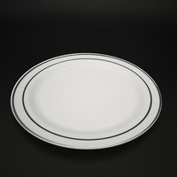 Assiettes jetables en plastique de 7,5 à 10,25 pouces, vaisselle de fête de qualité supérieure avec bord doré, assiettes à salade de fruits, décorations de mariage de qualité alimentaire