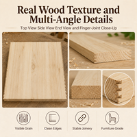 Planche en bois de caoutchouc de qualité supérieure, assemblée par joint de doigt, feuille de bois stratifié sur mesure pour plans de travail, comptoirs et projets de menuiserie
