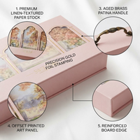 Boîte cadeau de luxe personnalisée avec fenêtre arquée, élégante mallette d'emballage portable vintage pour bijoux et marquage de boutique