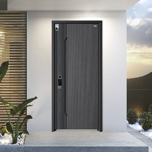 Porte d'entrée principale blindée moderne Sun City Unique Home Designs avec pêne dormant en acier inoxydable pour villa extérieure - Product Image 2