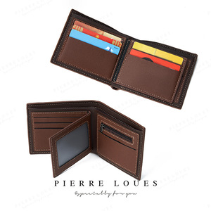 Cartera Triple para Hombre Pierre Loues, Cuero Suave Marrón, Bloqueo RFID, Múltiples Ranuras para Tarjetas, Uso Diario Informal - Product Image 1
