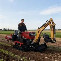 Motoculteur rotatif diesel multifonctionnel à quatre roues motrices Ménage Micro-travail du sol Trancheuse Multifonctionnel Chenille Motoculteur rotatif