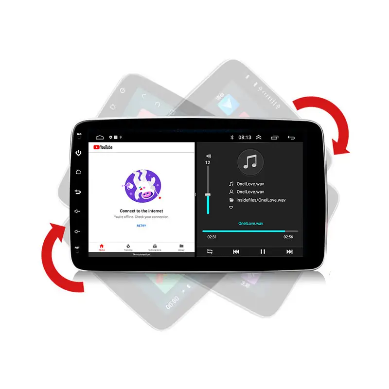 Goedkopere Prijs 2din 9/10 Inch Universele Android Auto Radio Auto Met Gps Navigatie Elektrische Verstelbare 90 Graden Scherm