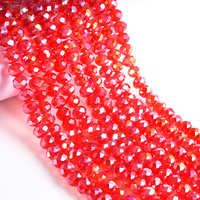 BOBOHOO Cuentas Rondelle de Cristal de Vidrio Facetado AB Transparente Brillante de Alta Calidad 3/4/6/8mm Cuentas Sueltas para Fabricación de Joyería DIY