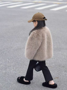 Giacca in Finta <span class=keywords><strong>Pelliccia</strong></span> Soffice per Bambine, Spessa e Calda per l'Autunno e l'Inverno, Abbigliamento da Esterno - Product Image 4