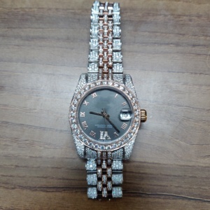 Reloj mecánico automático de lujo para mujer VVS Moissanite Diamond, certificado GIA, oro rosa completo, inteligente, personalizable, Hip Hop helado - Product Image 2