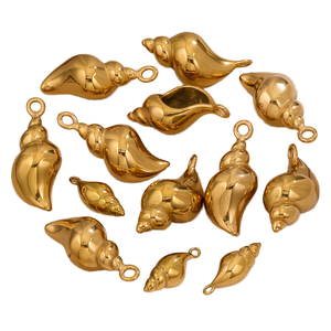 จี้เปลือกหอยสแตนเลสชุบทอง สไตล์วินเทจ เครื่องประดับสำหรับทุกเพศ - Product Image 1