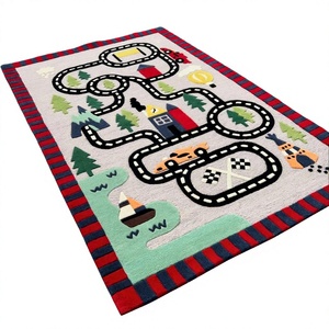 100% Wool Textured Flat <b>Weave</b> Handmade Indian Adult Area Rug Carpet Set Modern Pattern Home Hotel Use Living Room Latex - Product Image 1